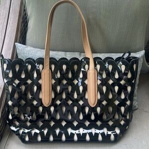 Sondra Roberts Patent Leather Tote Bag